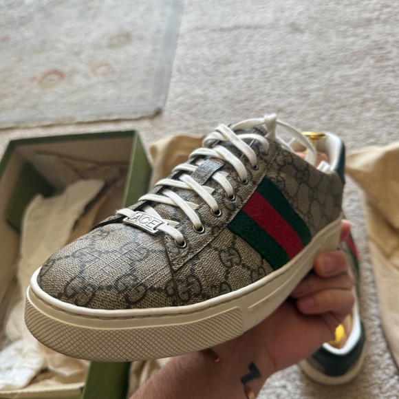 MEN'S GUCCI ACE SNEAKER WITH WEB - Picture 6 of 8